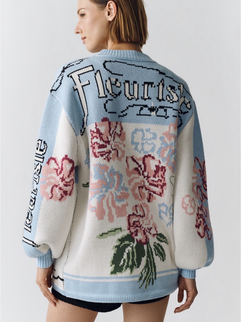 Anthropologie Florist Icon Oversized Longline Cardigan Sweater L/Xl